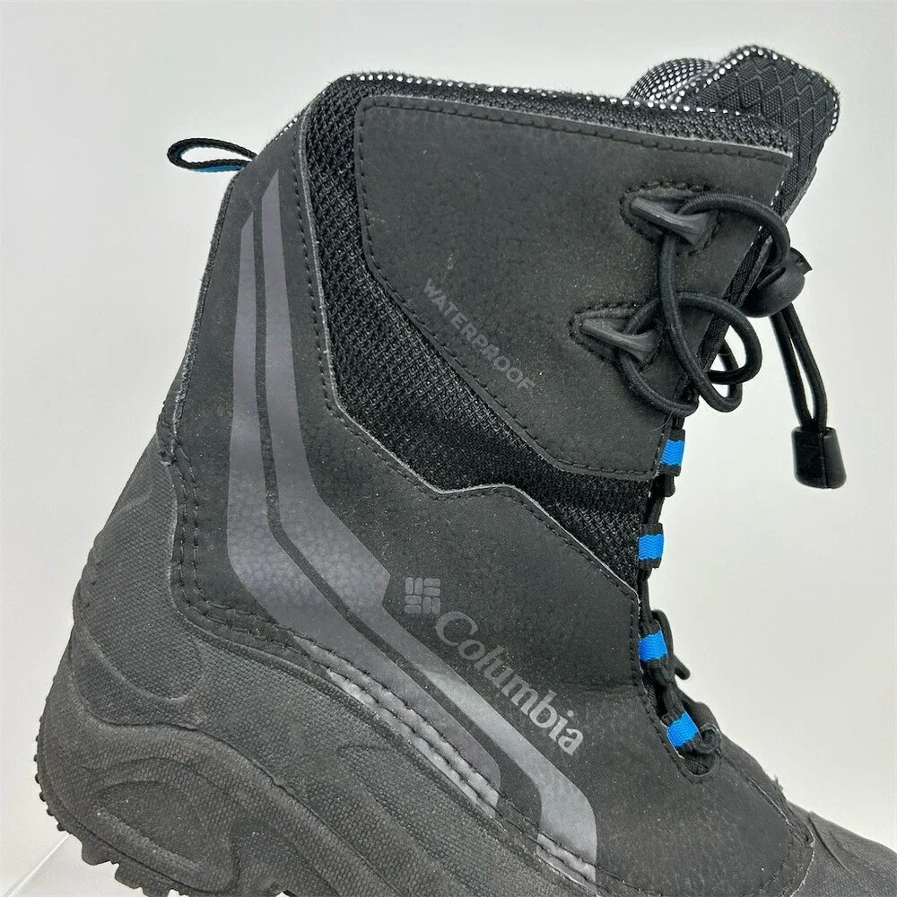 Columbia Bugaboot Plus IV Youth Snow Boots Waterproof Insulated Black/Blue 4